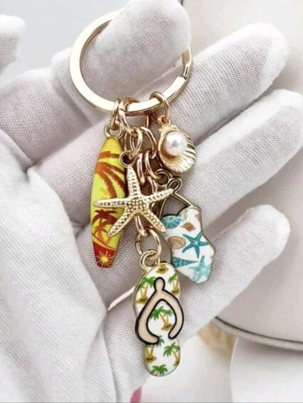 Beach Theme Bag Charm/ Keychain NEW